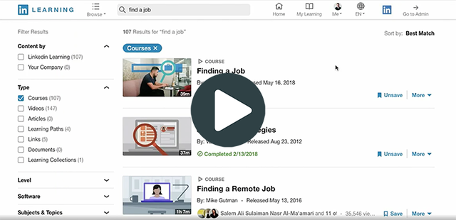 LinkedIn Learning para los usuarios