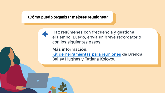 Gif de una persona usando la orientación con IA generativa