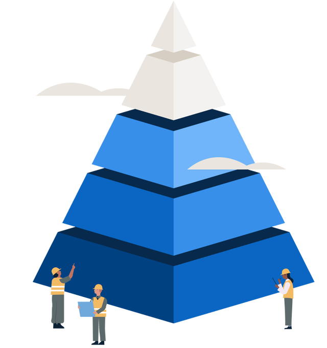 Illustration of Building pyramid