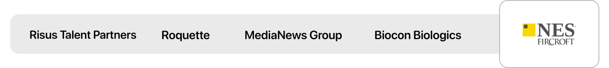 Risus Talent Partners, Roquette, MediaNews Group, Biocon Biologics, and NES Ficoft