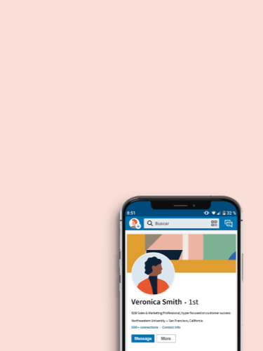 illustration of a LinkedIn profile on a mobile device