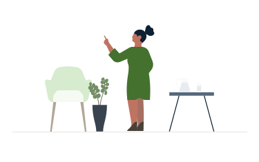 Illustration of a woman in an office