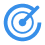 Blue target icon with central arrow