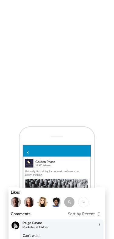 Animated example of how you can reply to conversations on your mobile phone