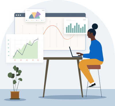 Illustration of professional collecting data