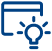 icon of a web browser with a light bulb on the side.