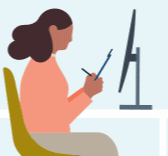 Illustration d’une personne sur un ordinateur portable.