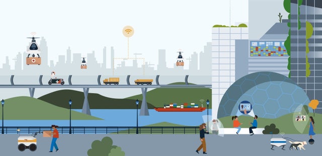 An illustration of a futuristic environment  