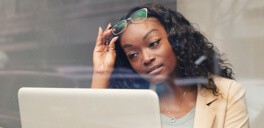 Woman working on a computer