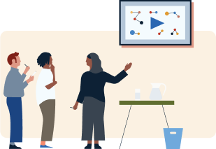 illustration of people in a demonstration meeting