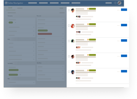 UI Illustration showing a list of prospective customers