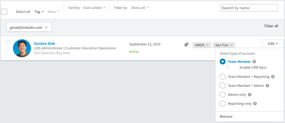 Image of Enable CRM Sync button