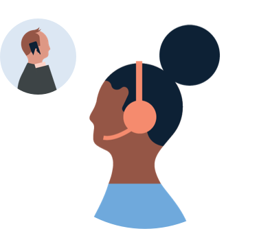 Man and woman talking on phones
