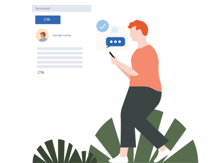 Man walking looking at phone