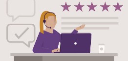 Illustration of customer service woman on laptop