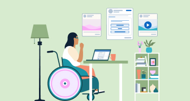 Illustration of professional considering types of posts