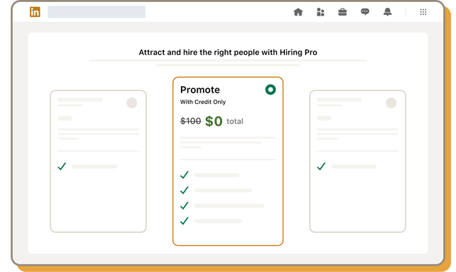 LinkedIn UI of monthly job promotion