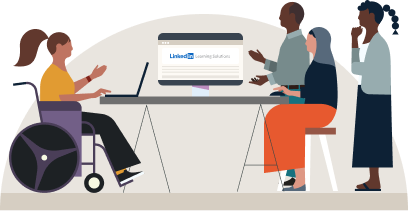 Illustration representing introducing new employees to company software