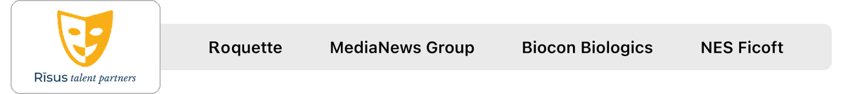 Risus Talent Partners, Roquette, MediaNews Group, Biocon Biologics, and NES Ficoft