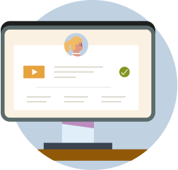 Illustration of a screen displaying skills and progress