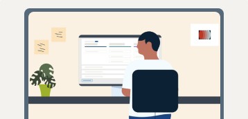 Illustration of a person working on a computer