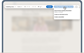 Image of a screen showing how to publish a LinkedIn Newsletter