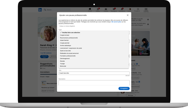 Pause professionnelle LinkedIn