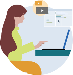 Illustration of professional working on a laptop