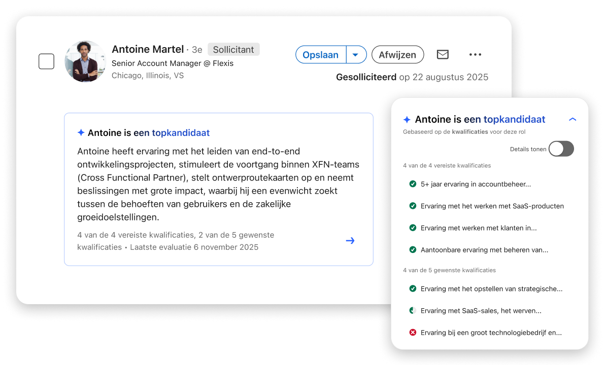 Spotlight-interface van LinkedIn Recruiter
