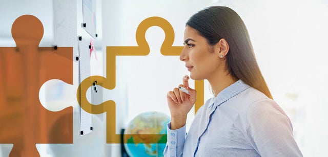 Image of professional and puzzle piece icons