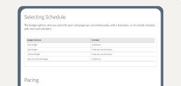 screen showing schedule for budgeting
