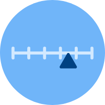Slider control icon with adjustable pointer