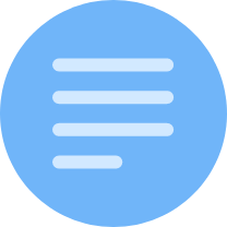 Blue circular icon with horizontal lines