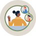 Icon representing hiring collaboration