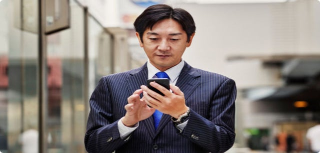 a person checking data on a smart phone