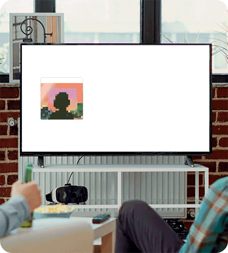 People watching television in modern living room
