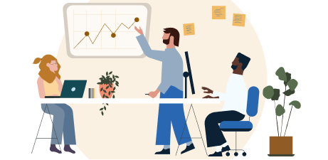 illustration of a group study session 