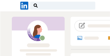 Illustration representing LinkedIn interface for hiring