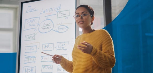 Image of individual presenting