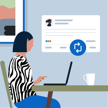 Illustration representing reposting