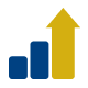 Icon of bar chart with arrow