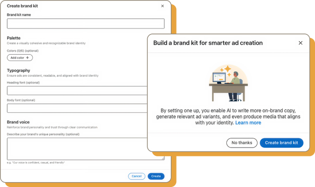 Digital interface for building AI-powered brand kit