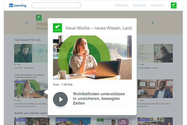 Illustration eines hervorgehobenen Kurses auf LinkedIn Learning