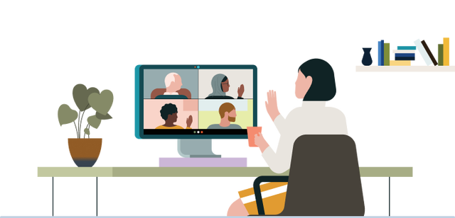 Illustration of virtual video meeting