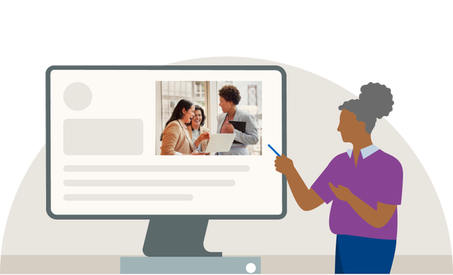 illustration of a woman giving a presentation