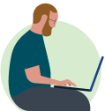 illustration of a person working on a laptop