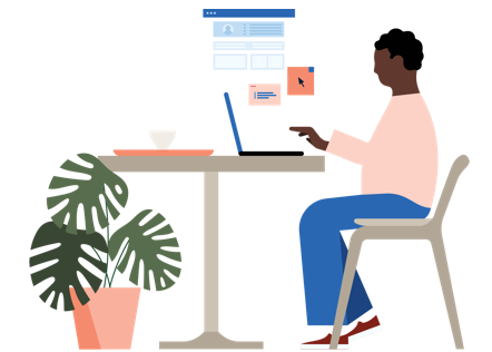 Man sitting down at computer