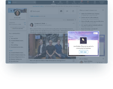 Capture d’écran d’une pub Dynamic Ad comportant un bouton S’inscrire maintenant