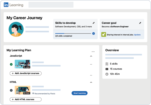 Learning Plan product UI screen.