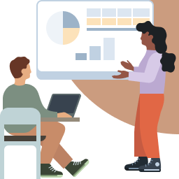 illustration of someone giving a presentation 